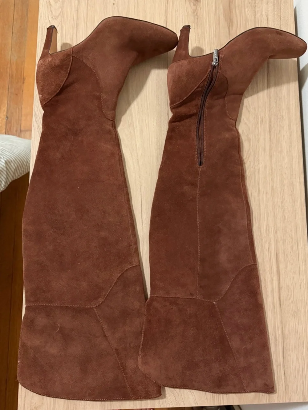 Vince Camuto Chestnut Brown Over-the-Knee Suede Boots
